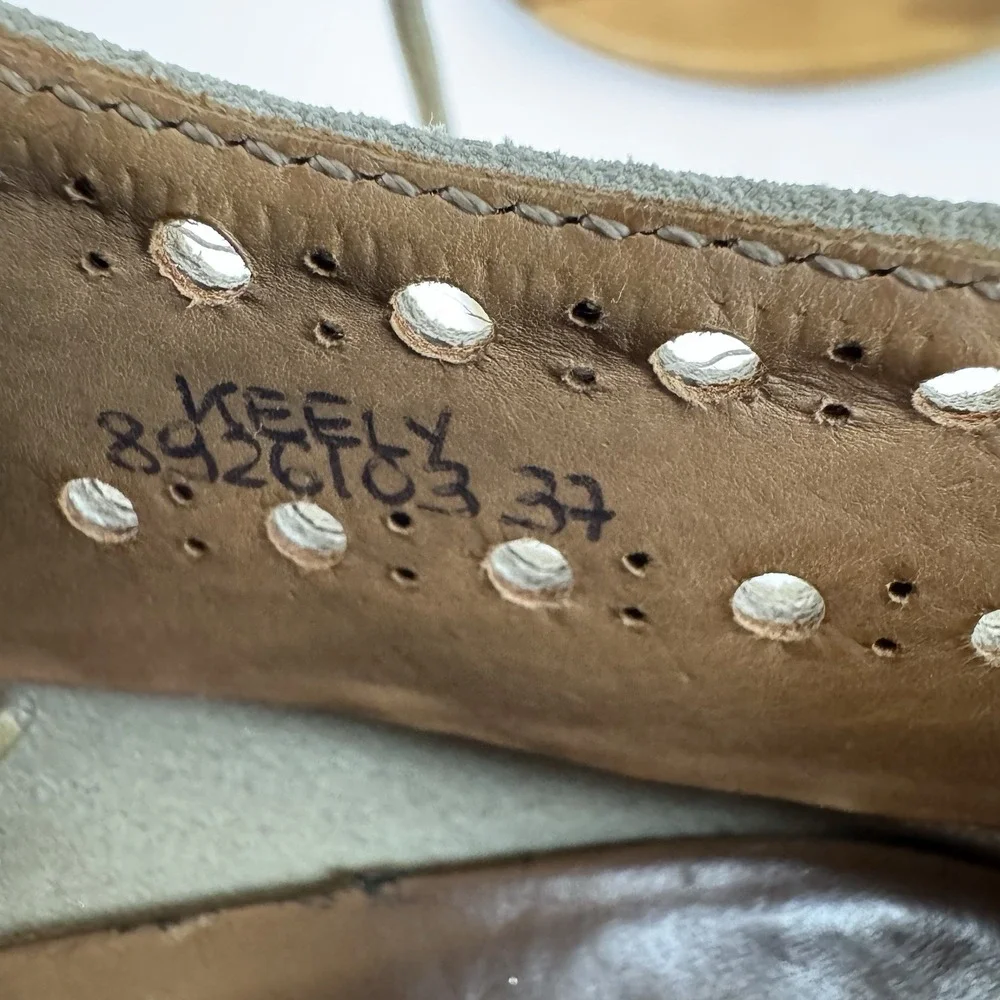 Womens Church's‎ Keely Taupe Suede Platform Wingtip Eyelet Oxfords Size EU 37